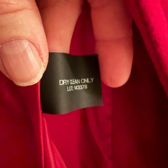 Anne Klein Vibrant Red double breasted wool blend coat with coordinating scarf. - Picture 3 of 5